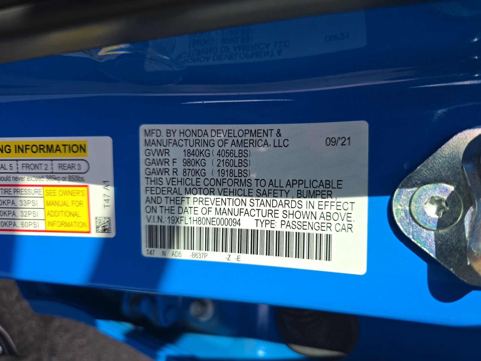 2022 Honda Civic Sport Touring FWD