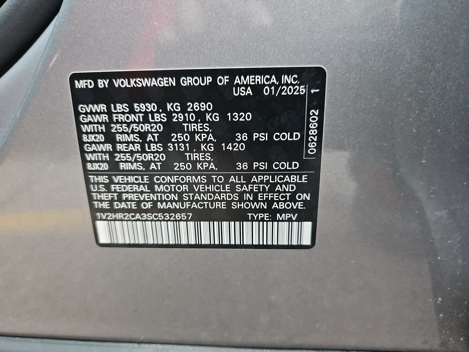 2025 Volkswagen Atlas 2.0T SE AWD