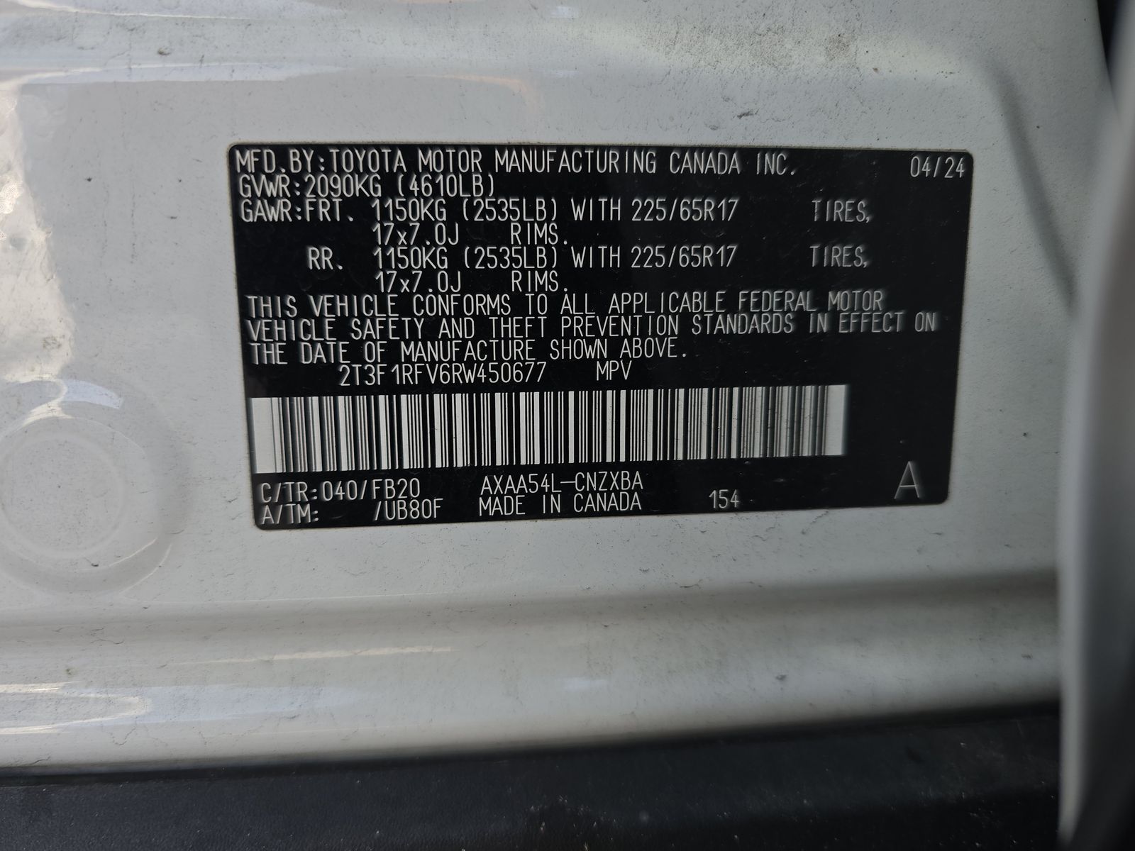 2024 Toyota RAV4 LE AWD