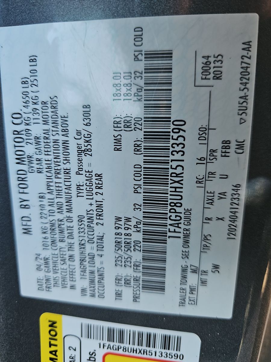 2024 Ford Mustang EcoBoost Premium RWD