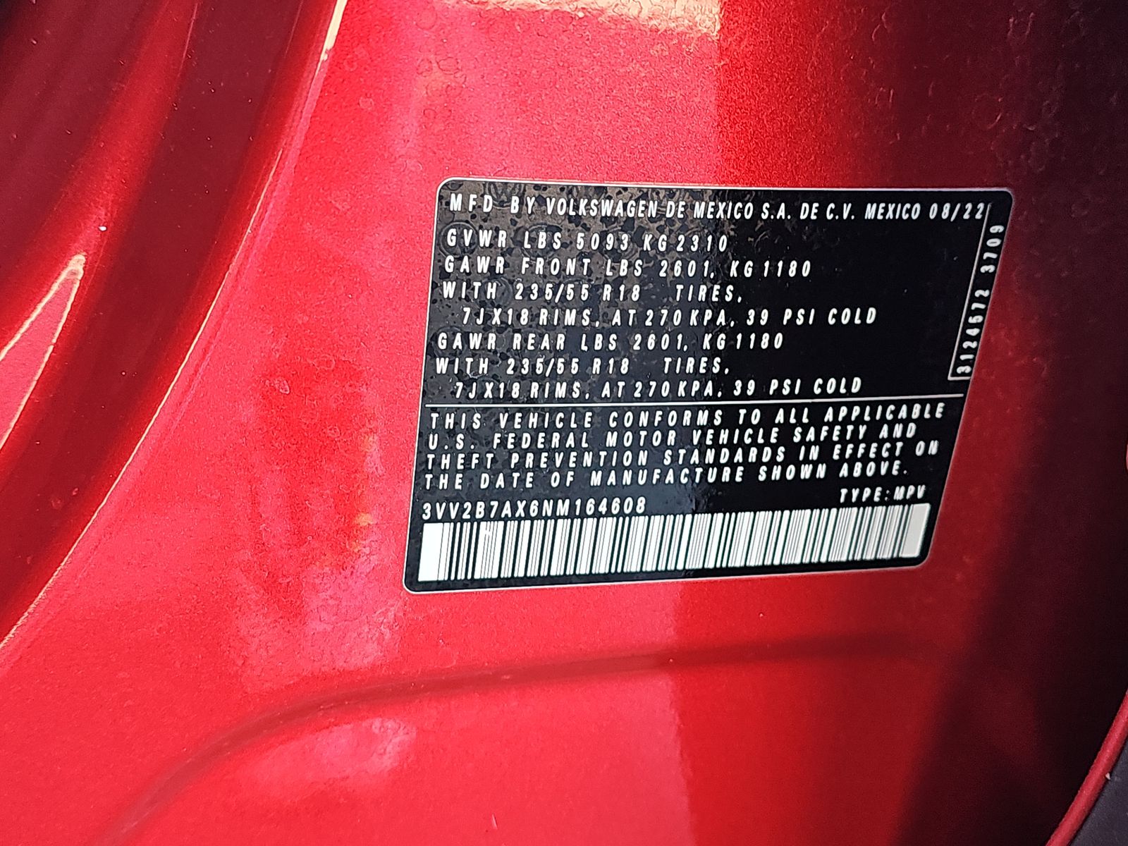 2022 Volkswagen Tiguan 2.0T SE AWD