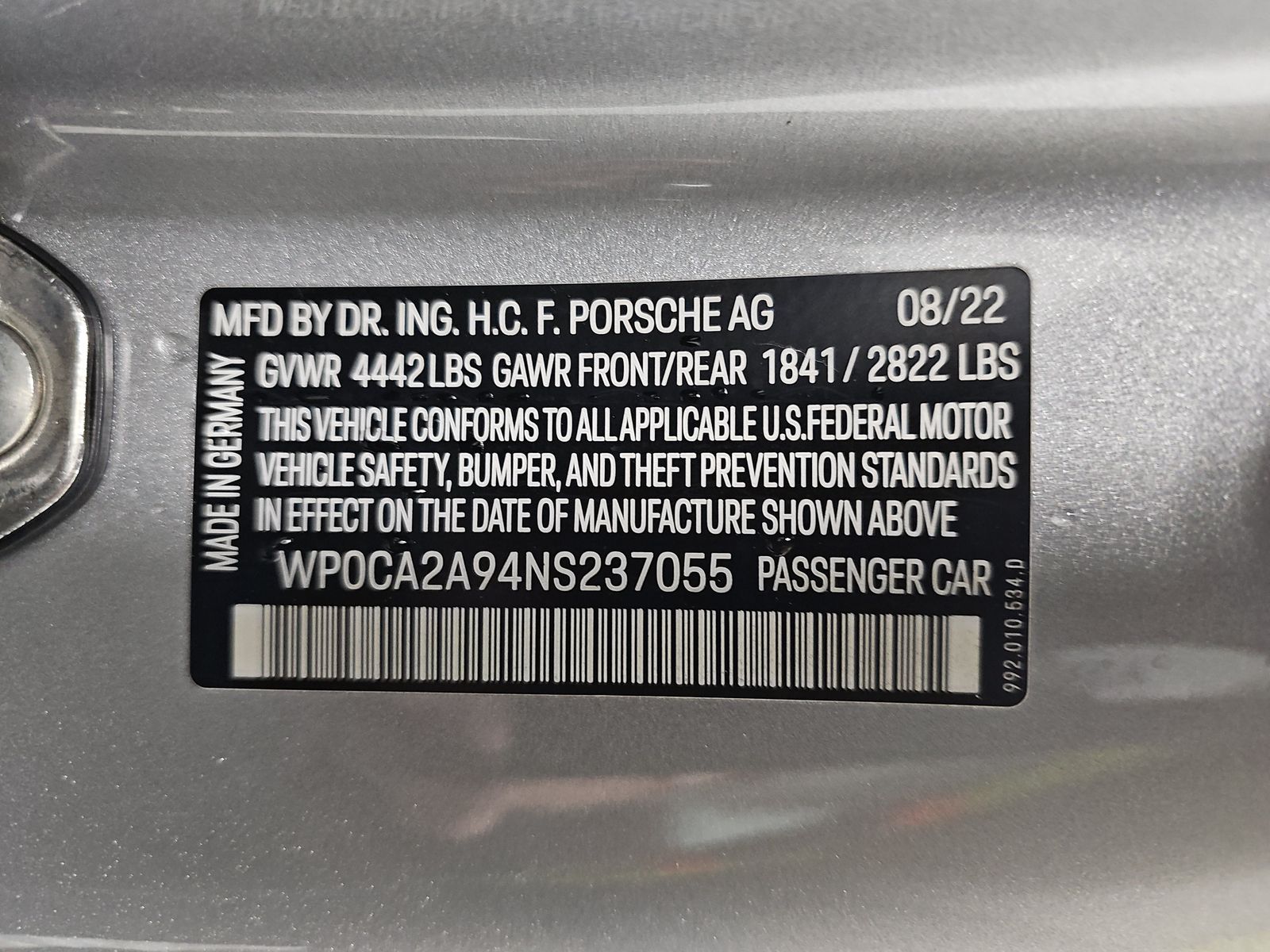 2022 Porsche 911 Carrera RWD