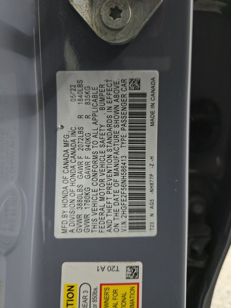 2022 Honda Civic Sport FWD