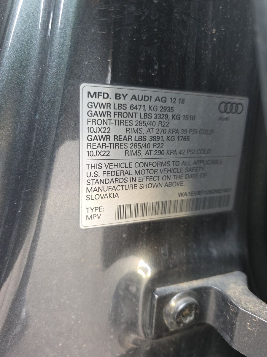 2019 Audi Q8 Premium Plus AWD