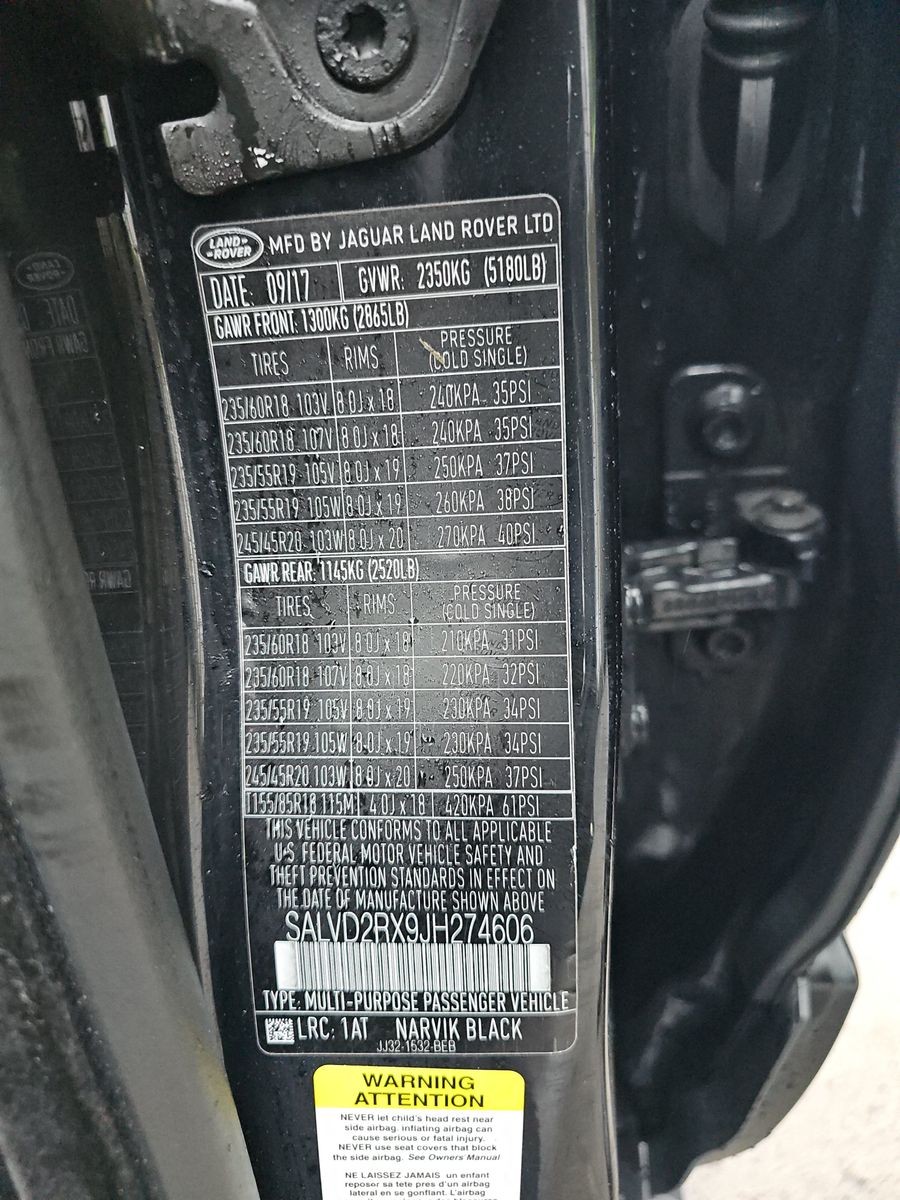 2018 Land Rover Range Rover Evoque HSE Dynamic AWD