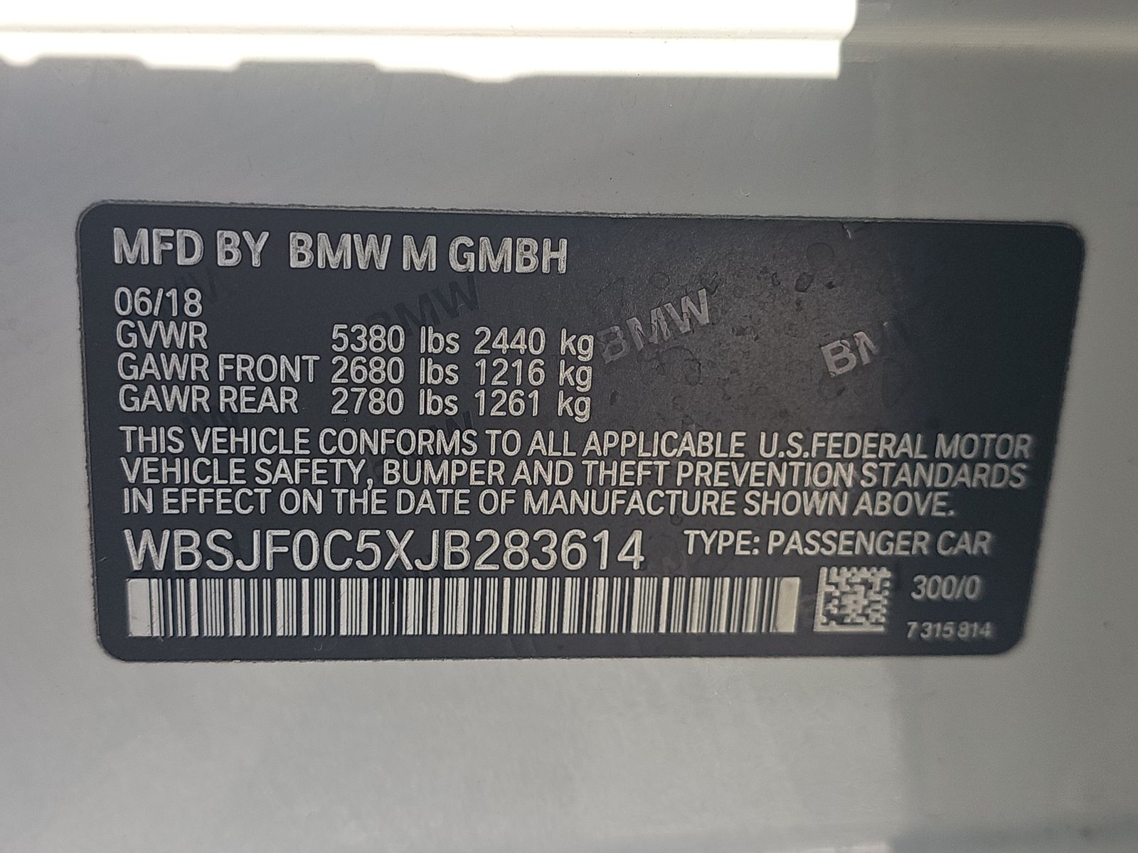 2018 BMW M5 Base AWD