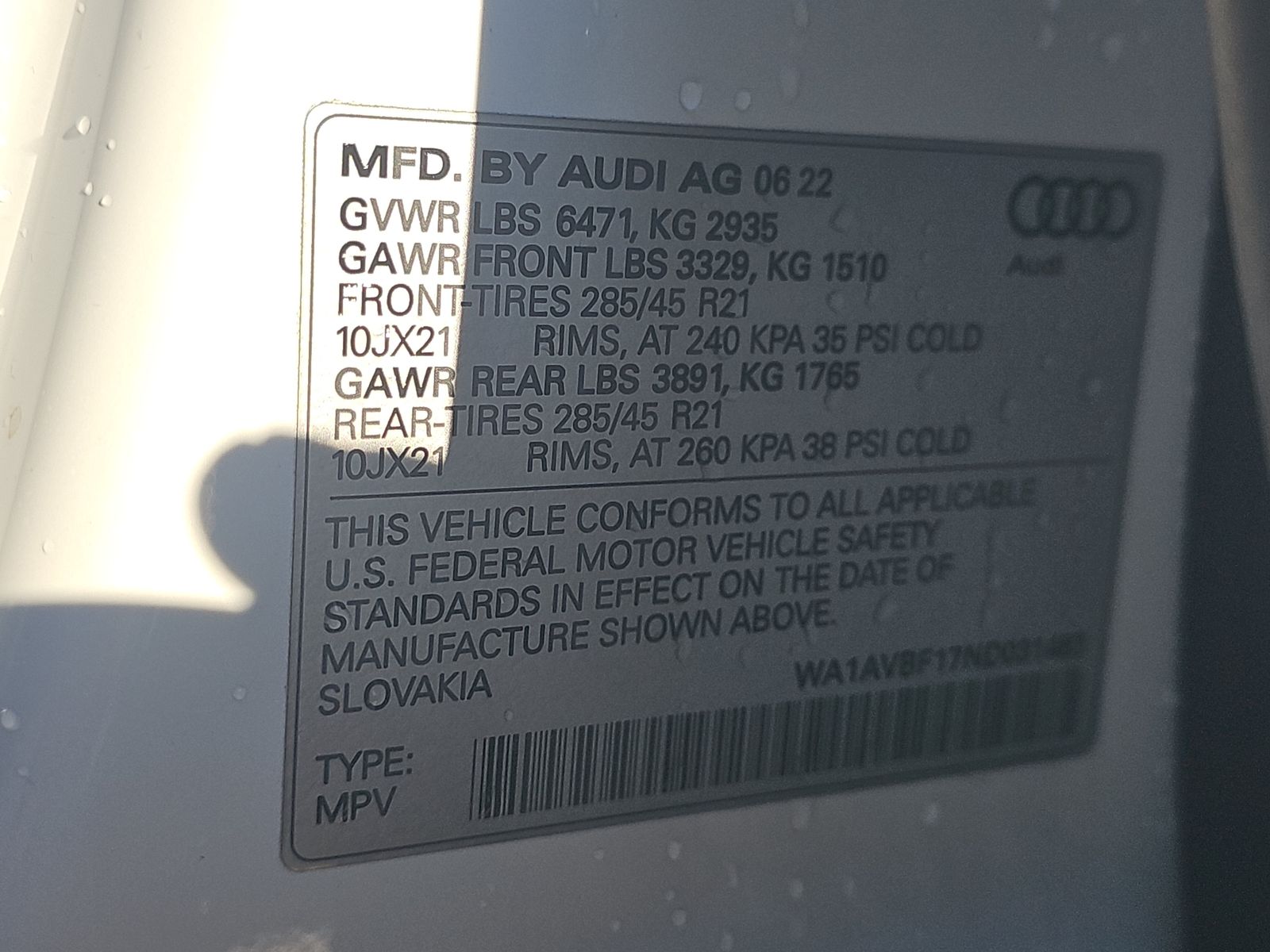 2022 Audi Q8 Premium AWD