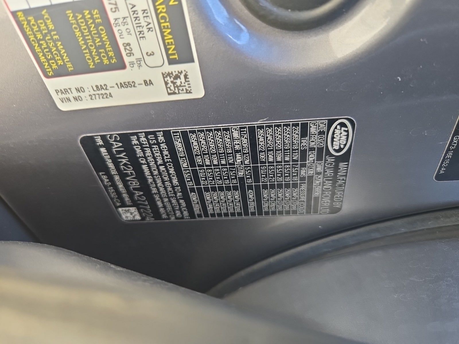 2020 Land Rover Range Rover Velar R-Dynamic S AWD