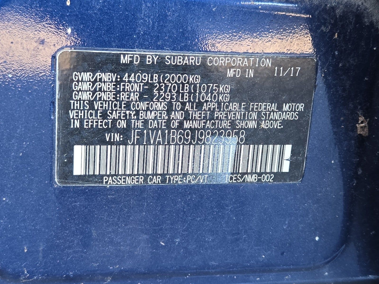 2018 Subaru WRX Premium AWD