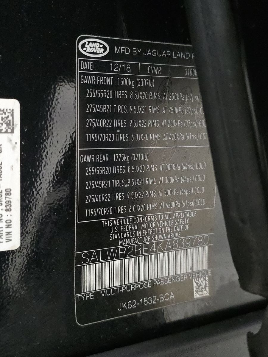 2019 Land Rover Range Rover Sport Supercharged Dynamic AWD