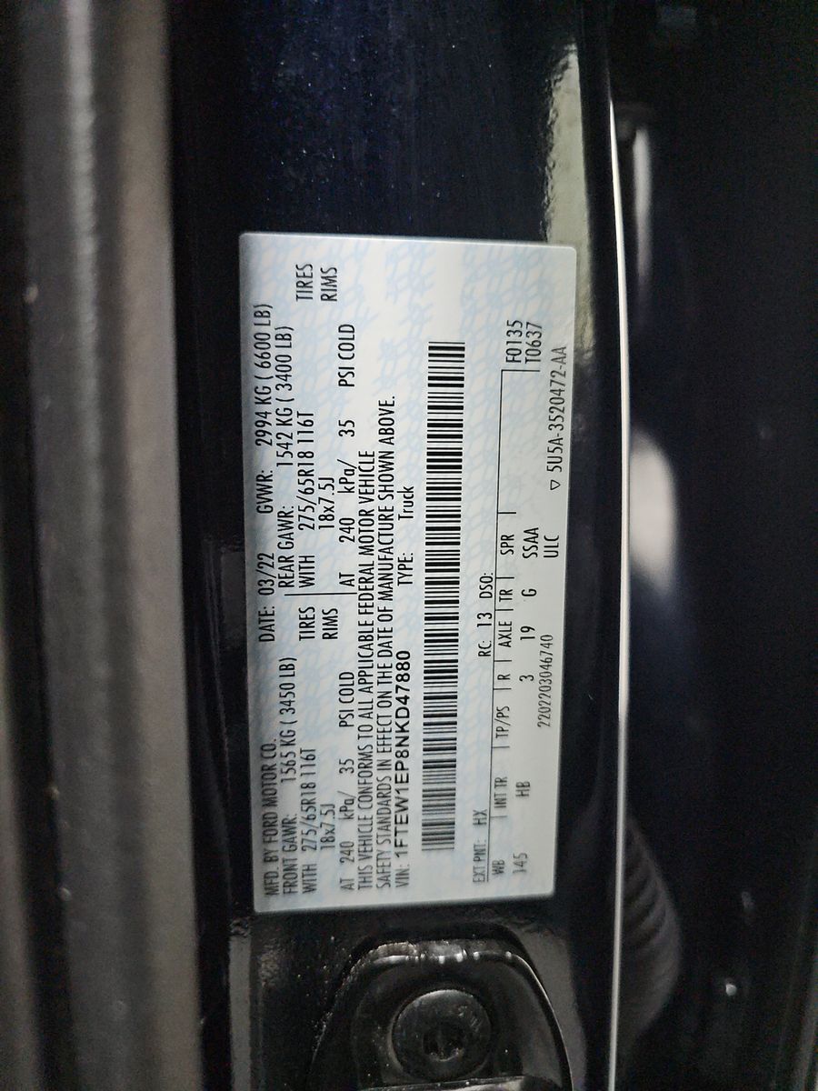 2022 Ford F-150 Lariat AWD