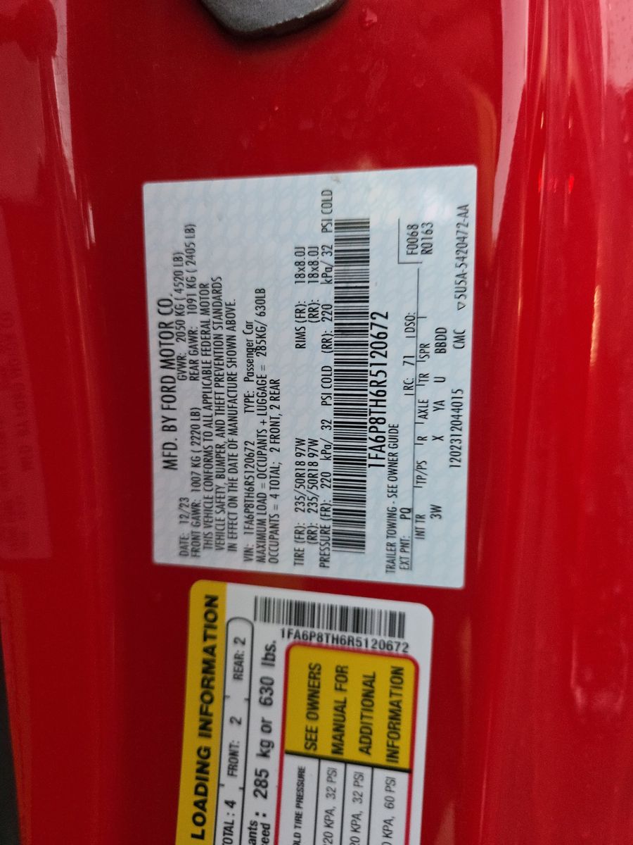 2024 Ford Mustang EcoBoost Premium RWD