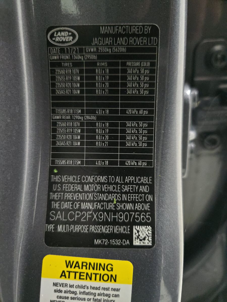 2022 Land Rover Discovery Sport SE AWD