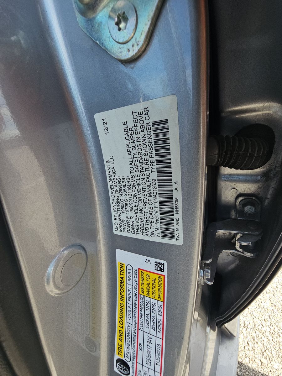 2022 Honda Accord LX FWD