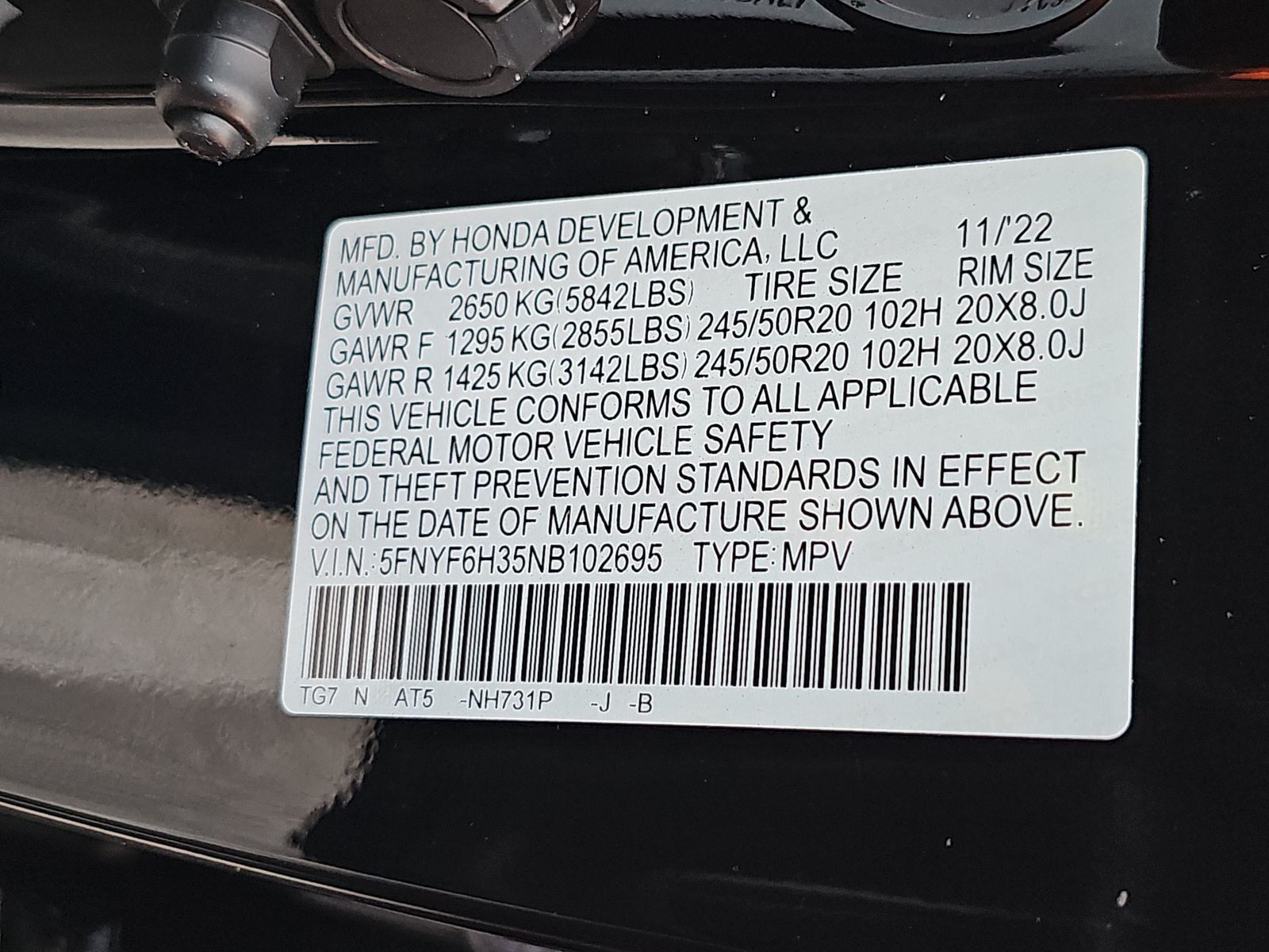 2022 Honda Pilot Sport AWD