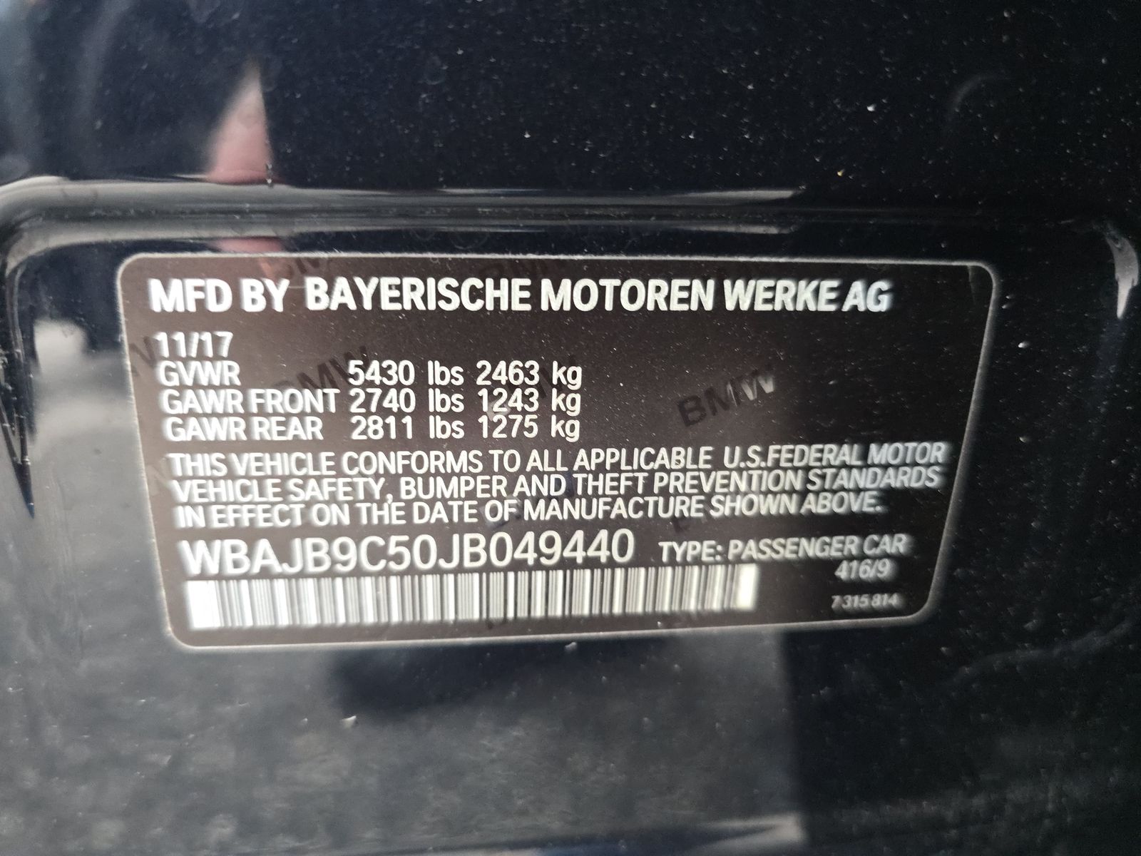 2018 BMW 5 Series M550i xDrive AWD