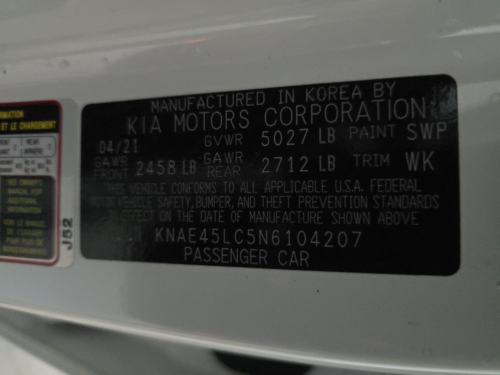 2022 Kia Stinger GT1 RWD