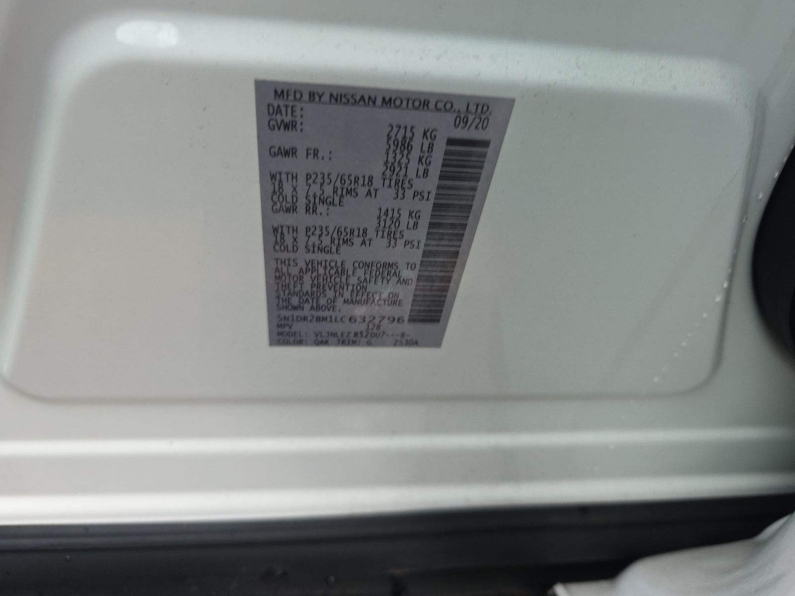 2020 Nissan Pathfinder SV AWD