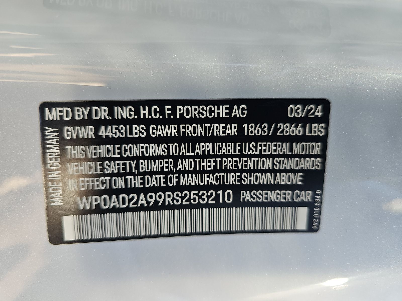 2024 Porsche 911 Turbo S AWD