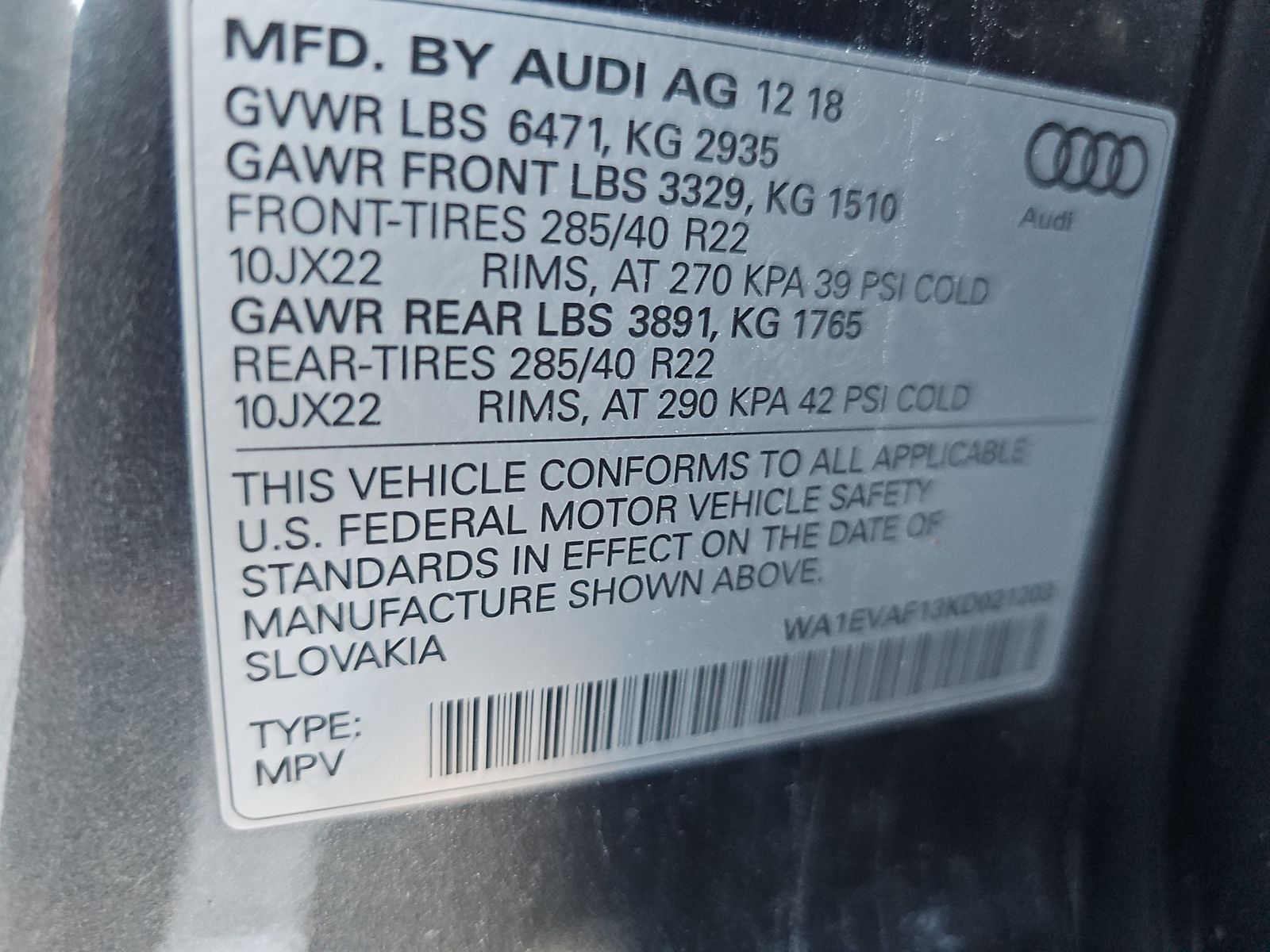 2019 Audi Q8 Premium Plus AWD