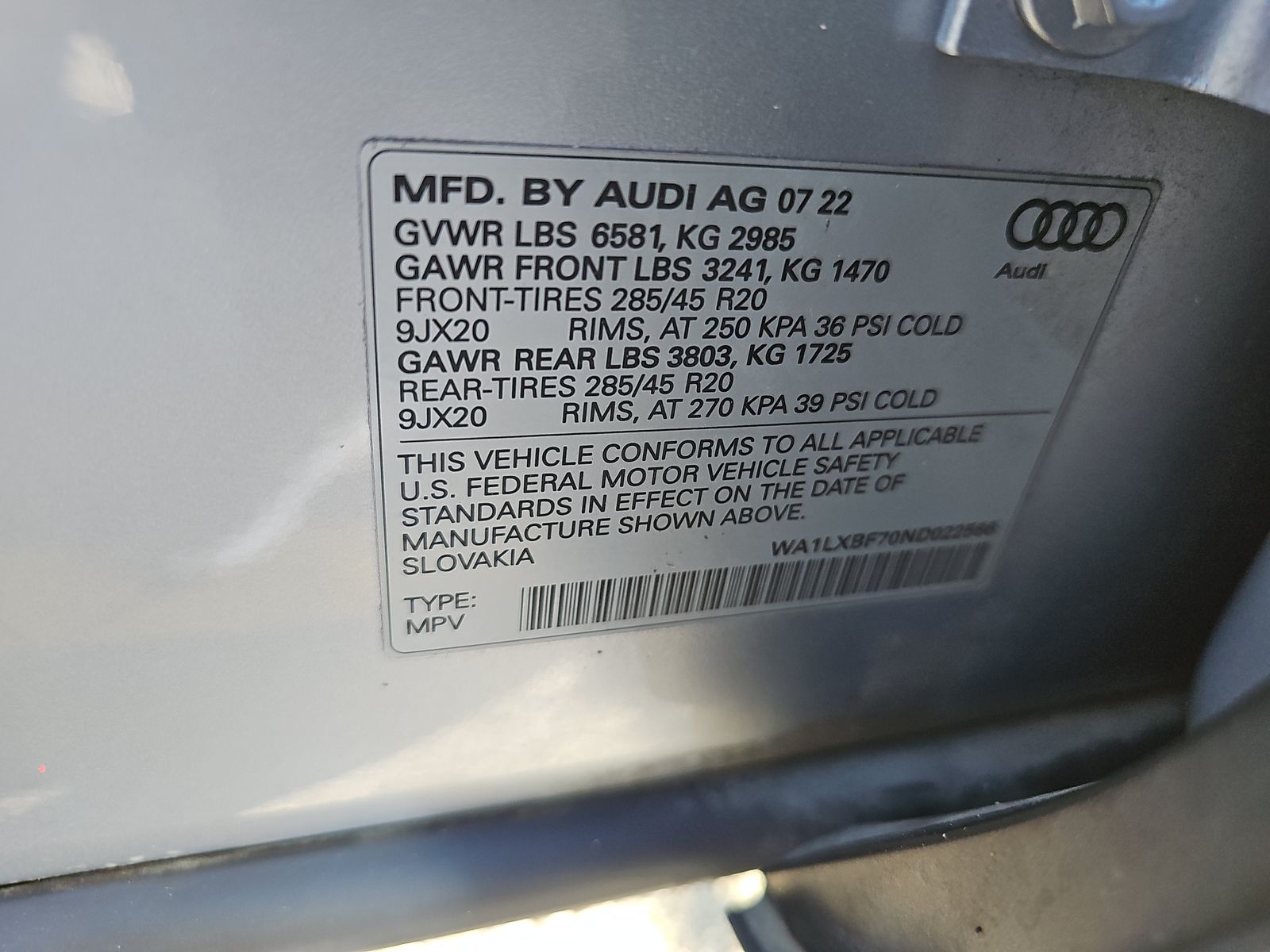 2022 Audi Q7 Premium Plus AWD