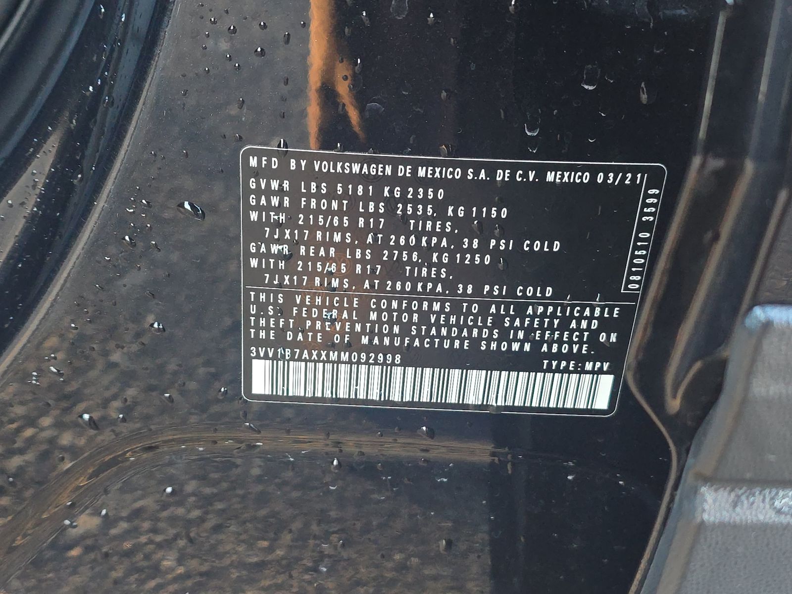 2021 Volkswagen Tiguan 2.0T S FWD