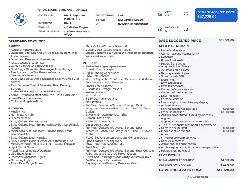 2025 BMW 2 Series 230i xDrive AWD