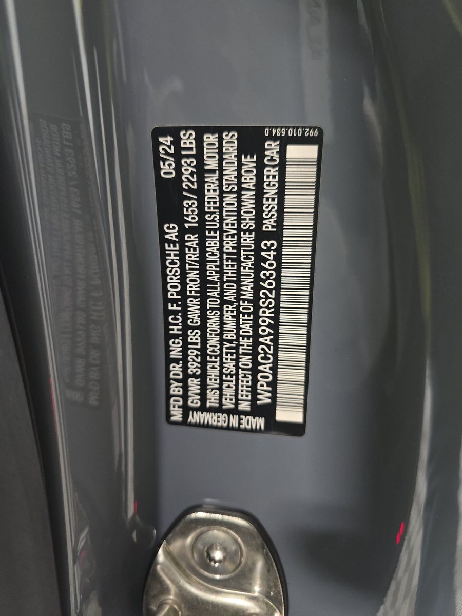 2024 Porsche 911 GT3 RWD