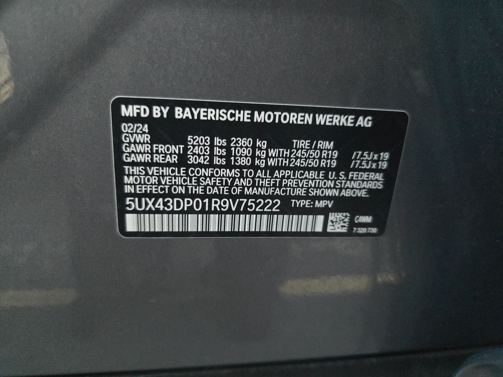 2024 BMW X3 sDrive30i RWD