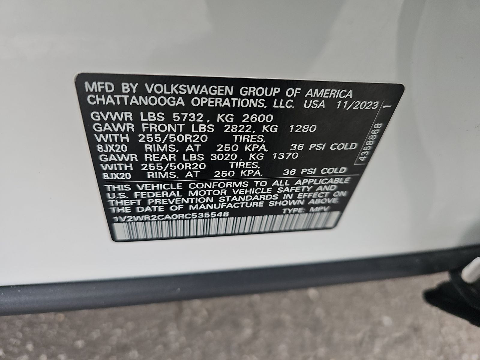 2024 Volkswagen Atlas 2.0T SE FWD