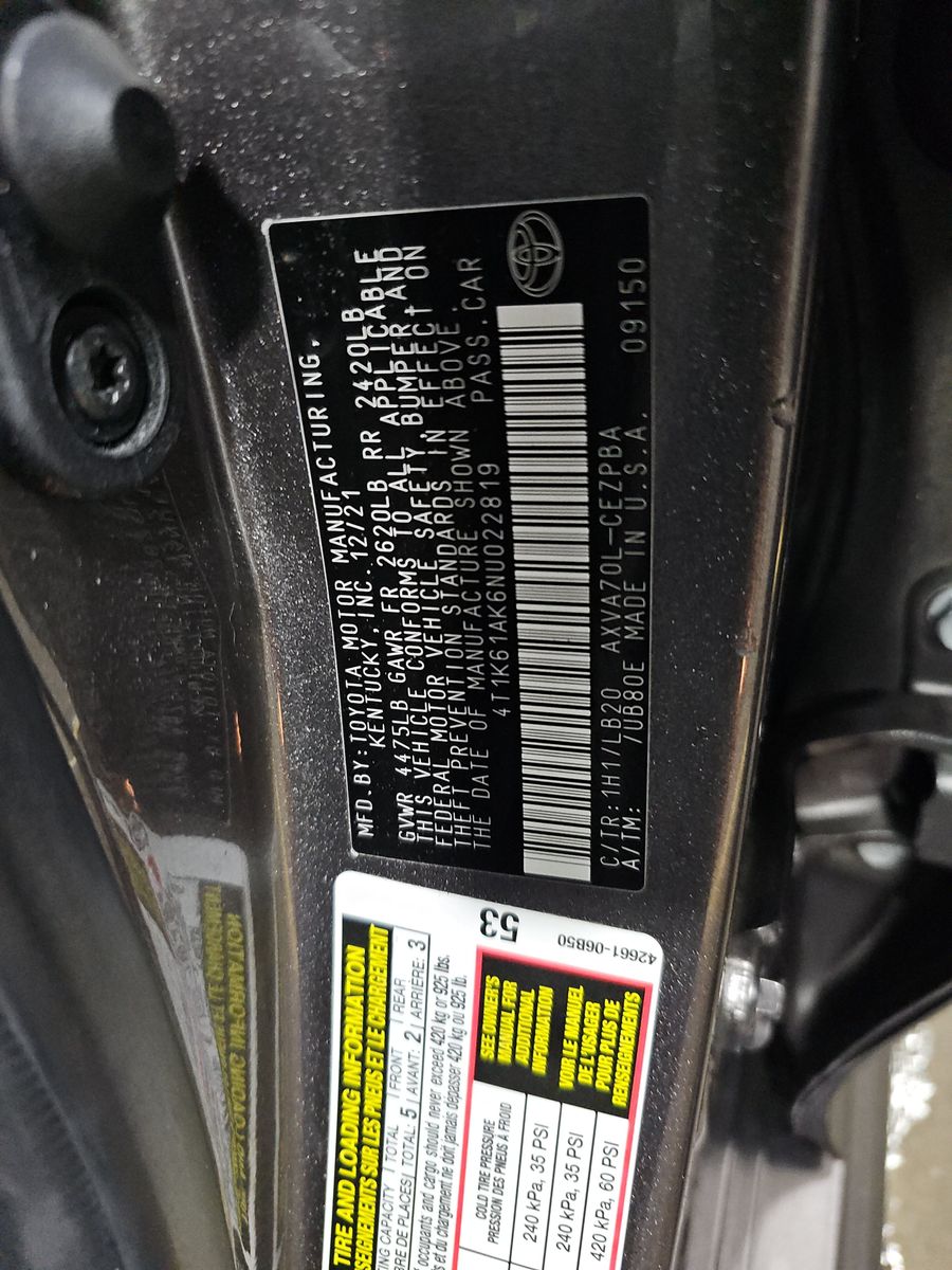 2022 Toyota Camry XSE FWD