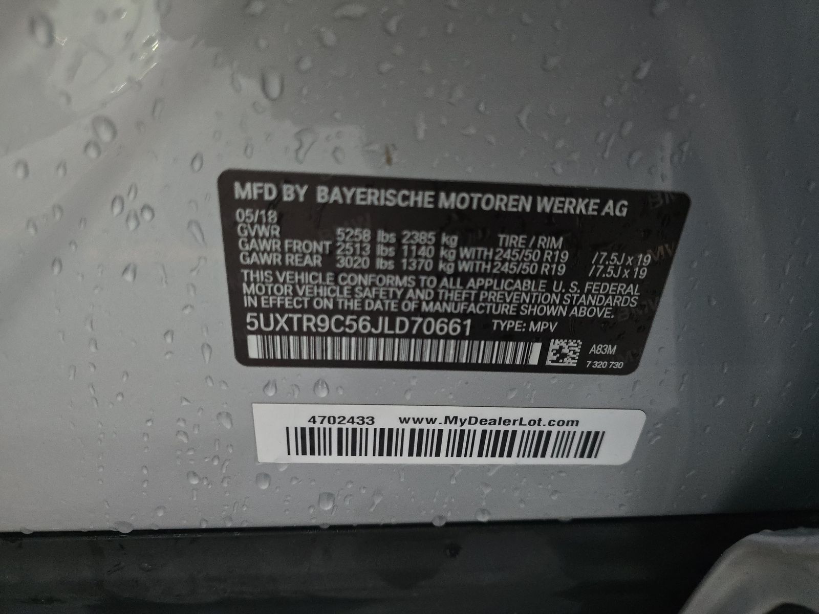 2018 BMW X3 xDrive30i AWD