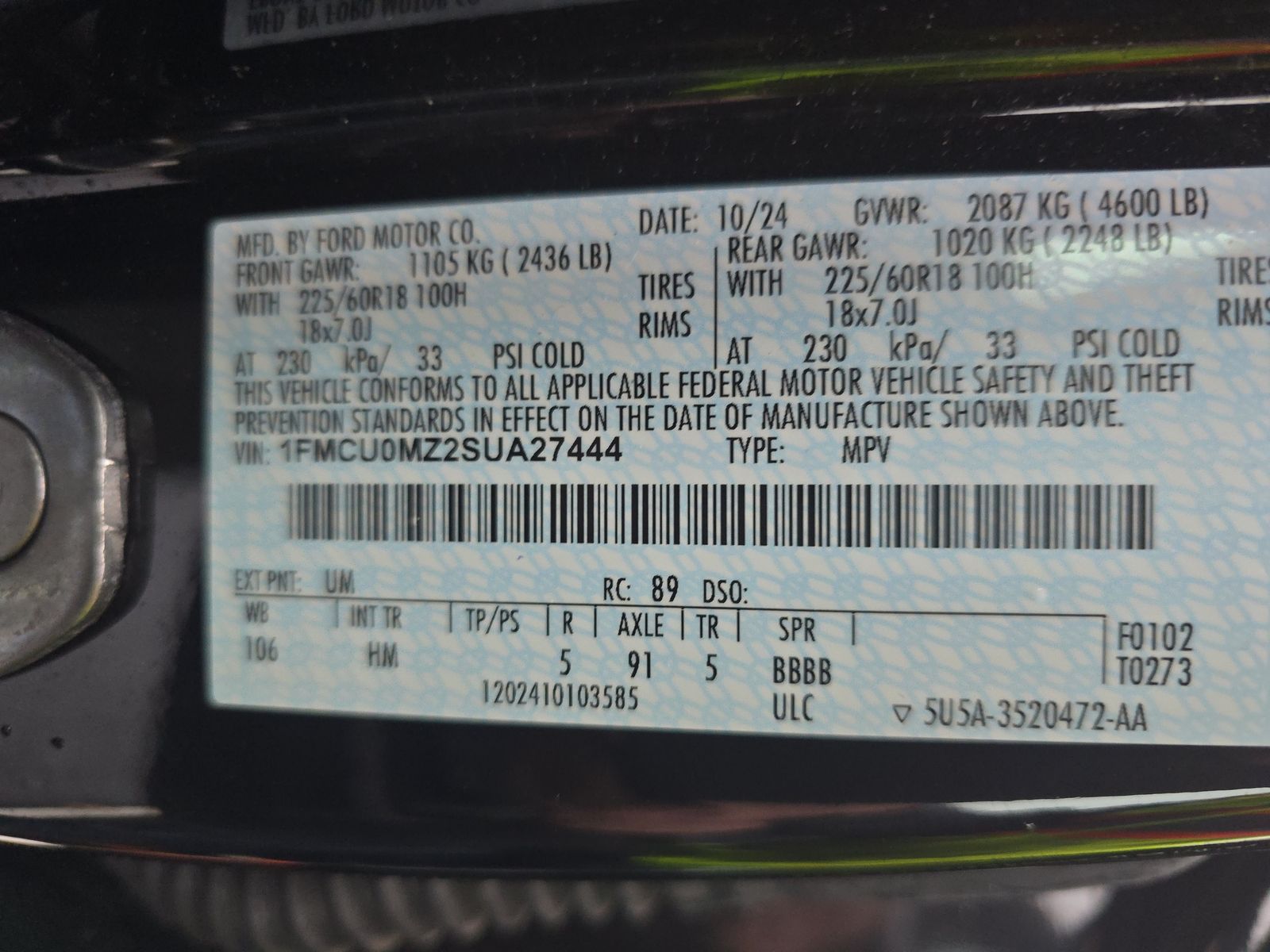 2025 Ford Escape Hybrid ST-Line FWD