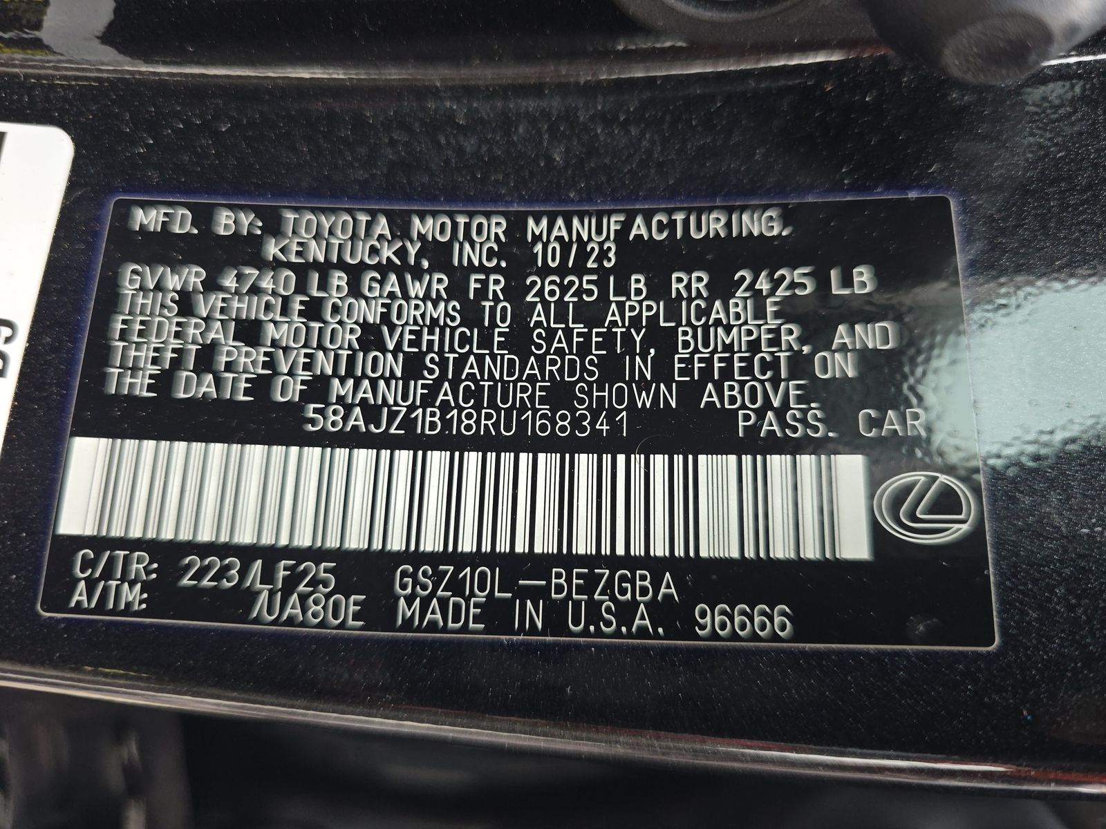 2024 Lexus ES ES 350 F SPORT Handling FWD