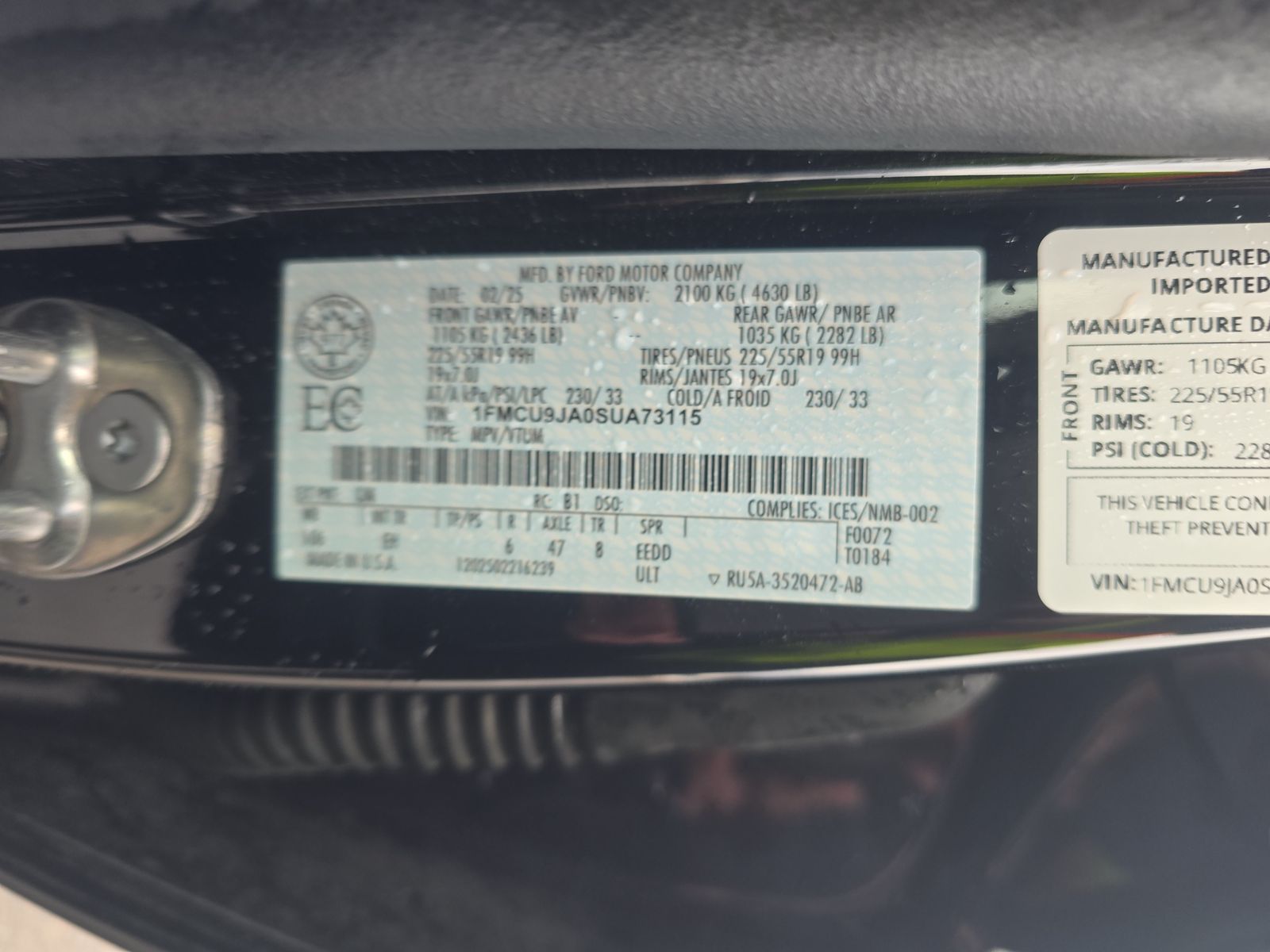 2025 Ford Escape Platinum AWD