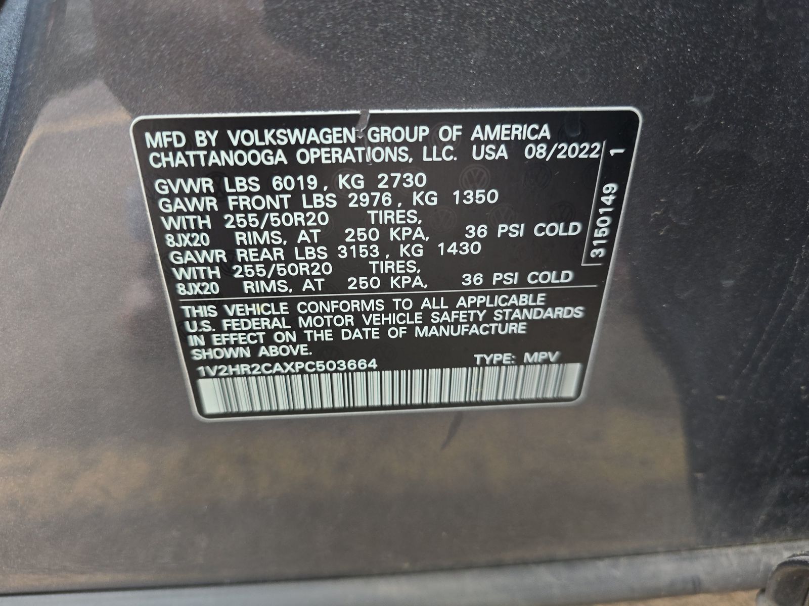 2023 Volkswagen Atlas 3.6L SE AWD