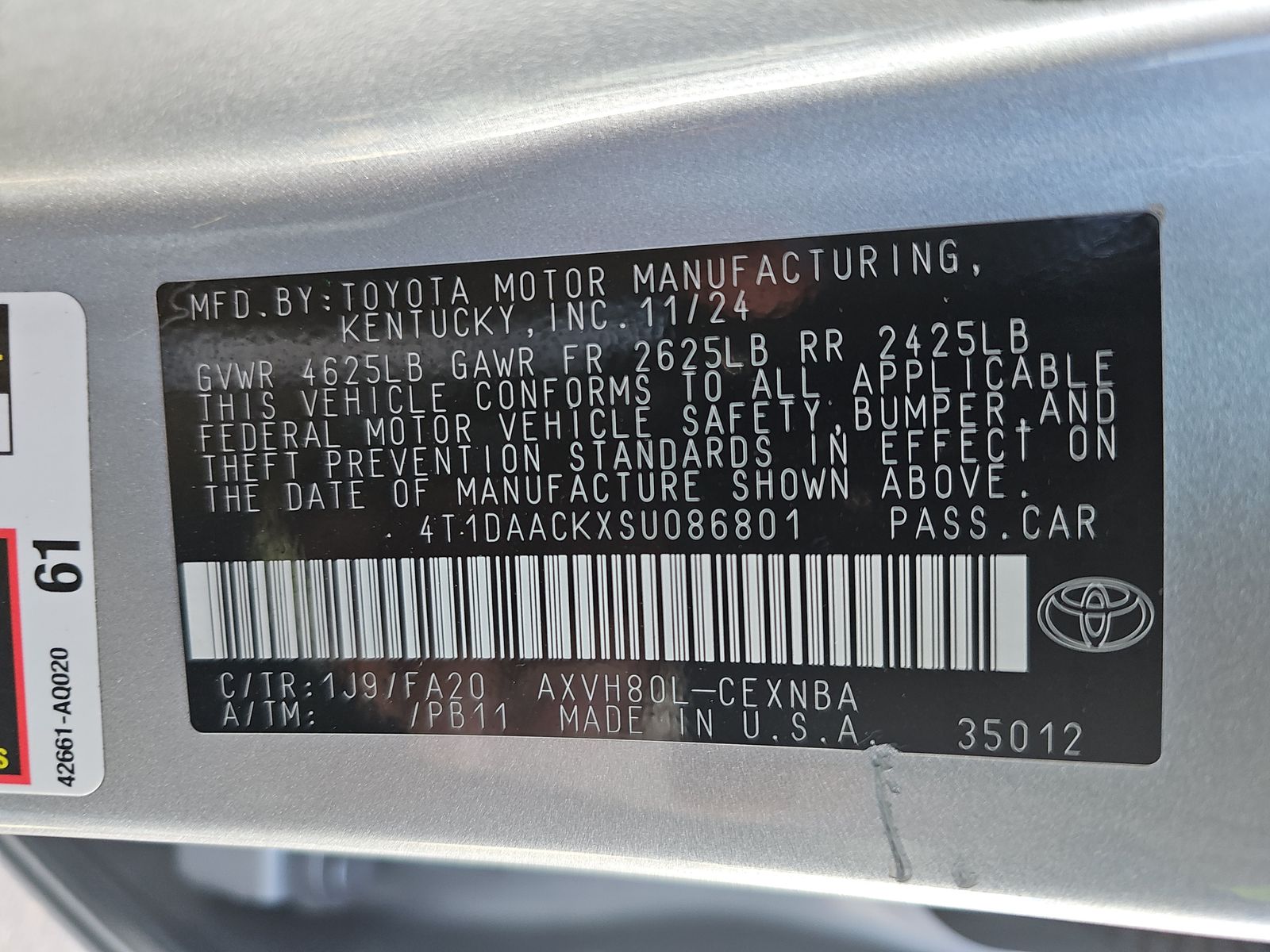 2025 Toyota Camry LE FWD