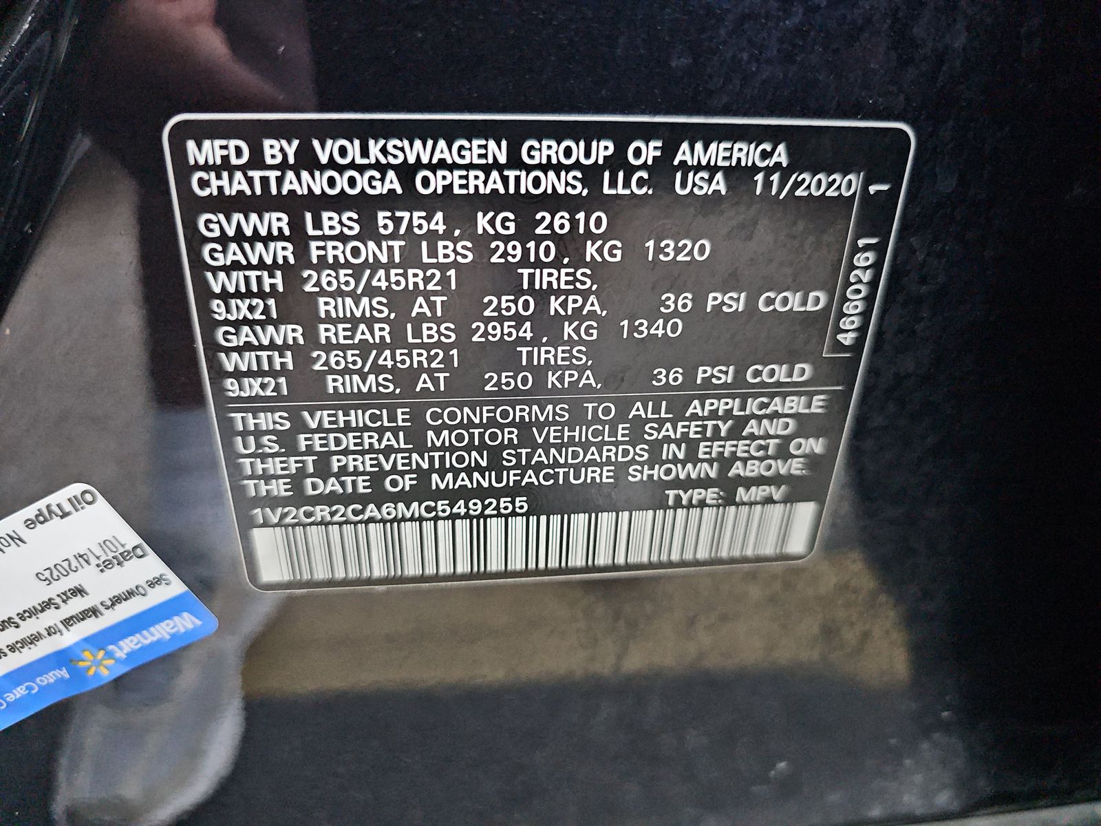 2021 Volkswagen Atlas 3.6L SEL R-Line FWD