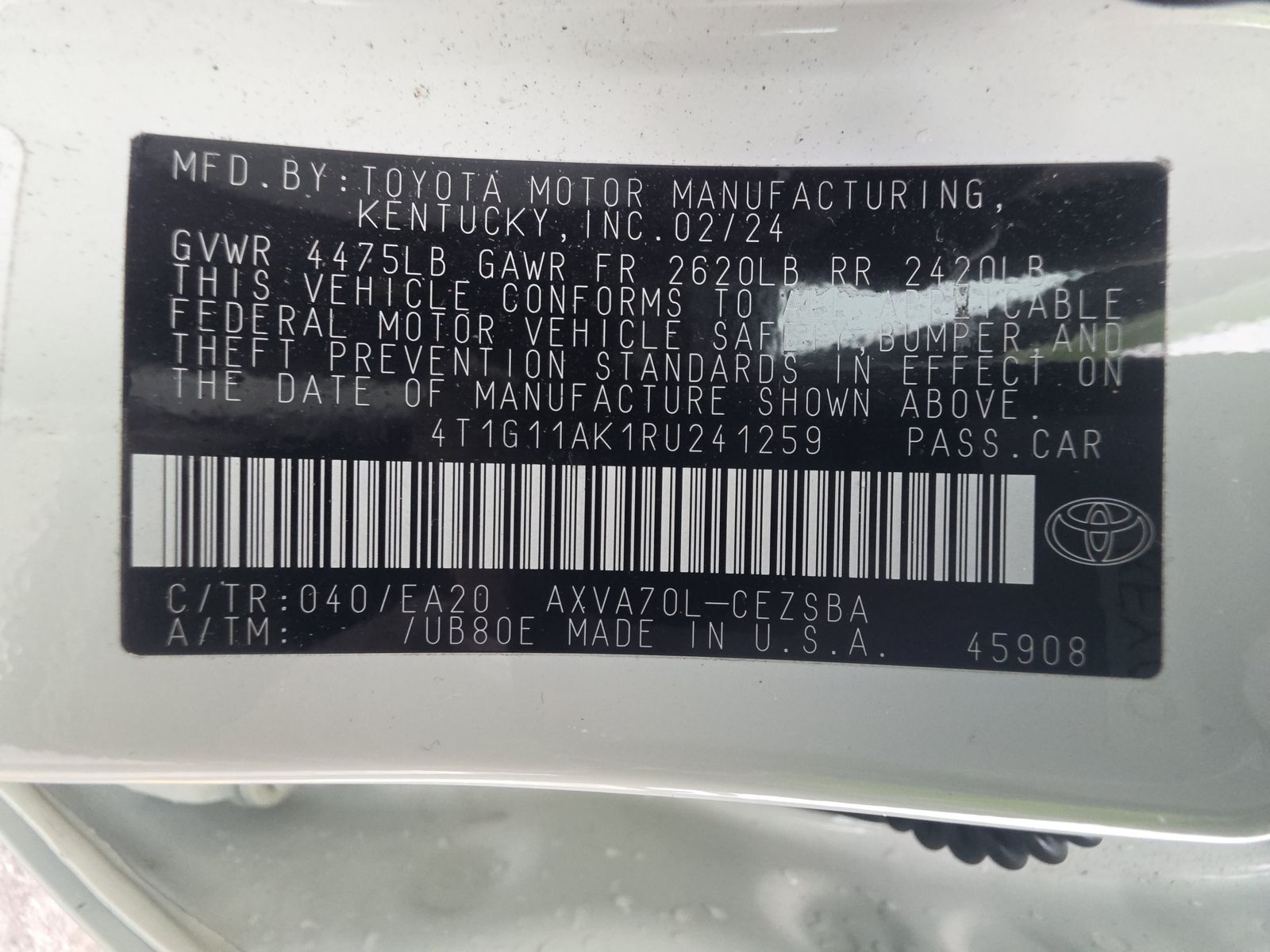 2024 Toyota Camry SE FWD