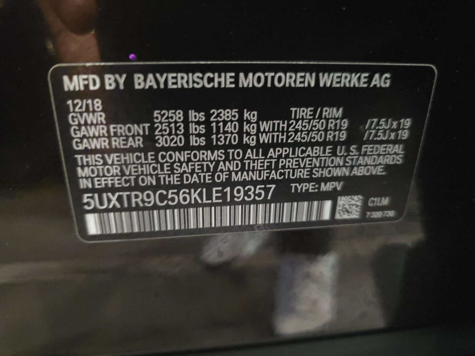 2019 BMW X3 xDrive30i AWD