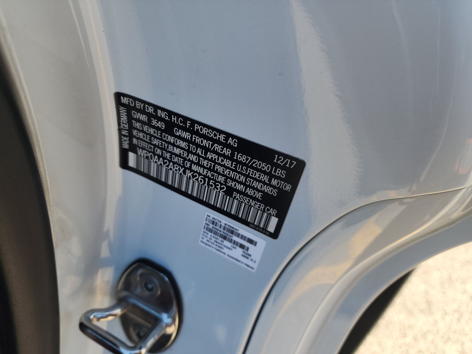 2018 Porsche 718 Cayman Base RWD