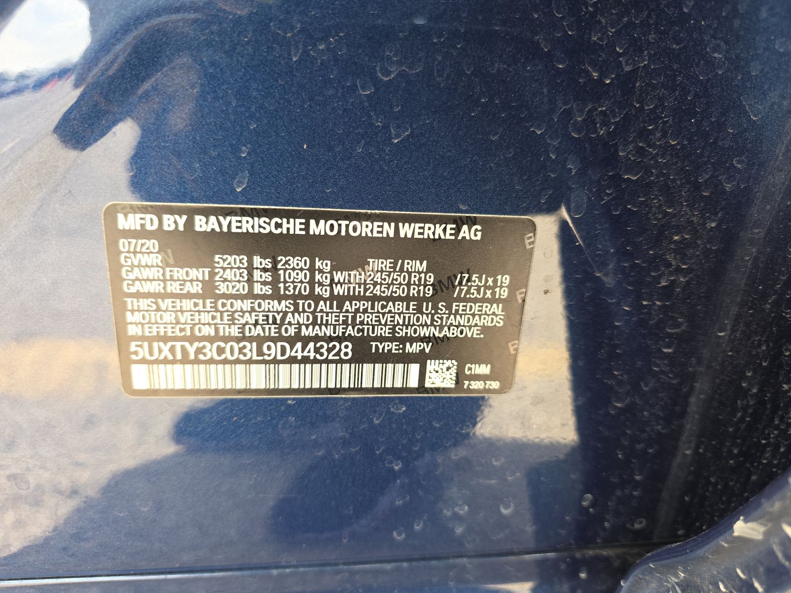 2020 BMW X3 sDrive30i RWD