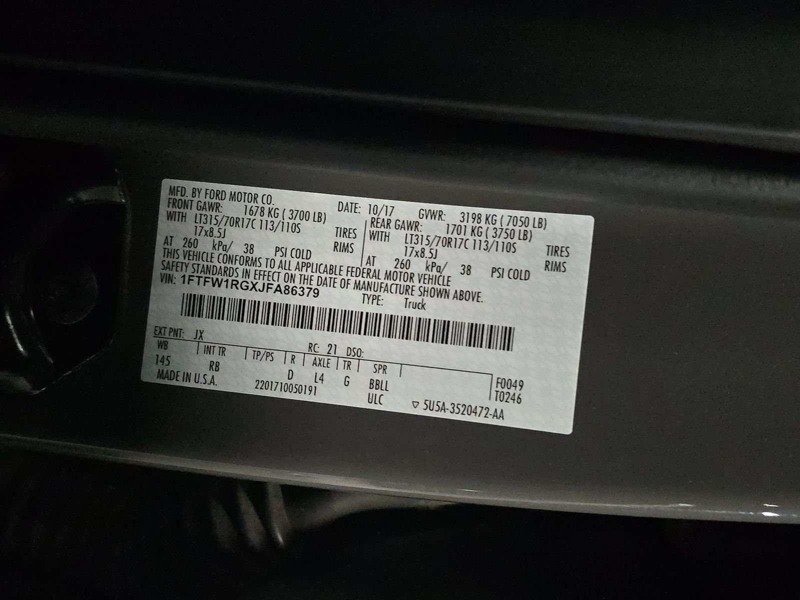 2018 Ford F-150 Raptor AWD