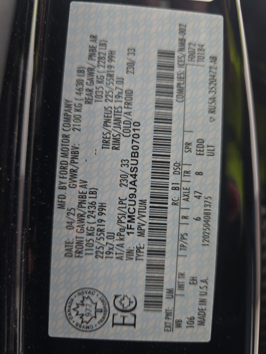 2025 Ford Escape Platinum AWD