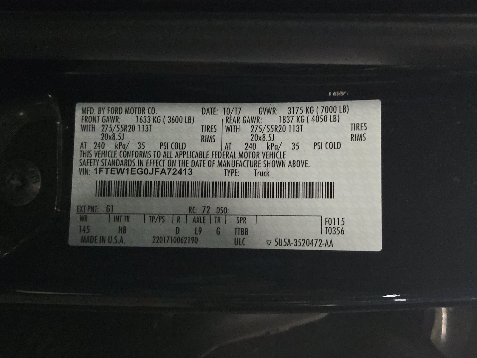2018 Ford F-150 Lariat AWD