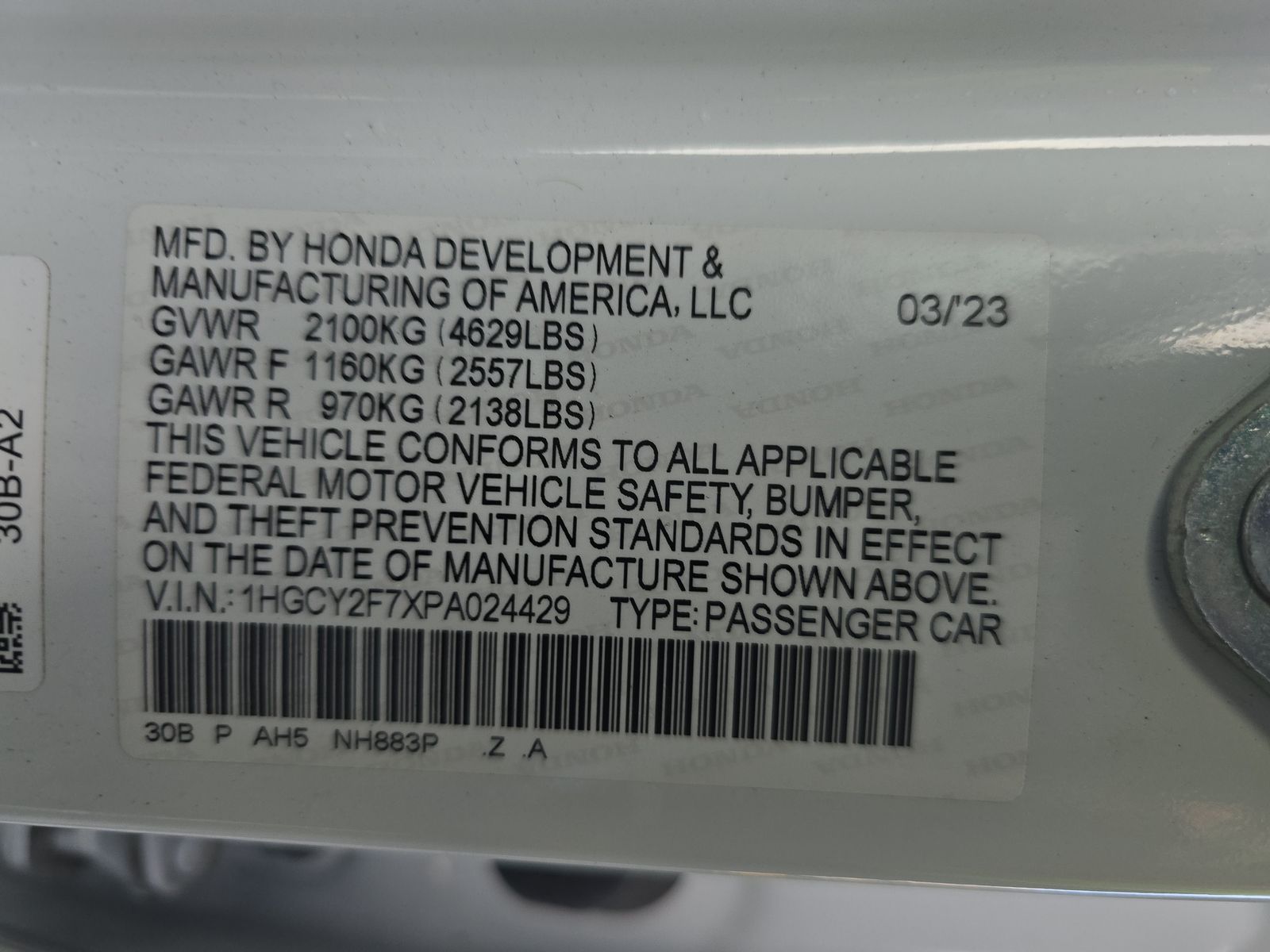 2023 Honda Accord Hybrid Sport-L FWD