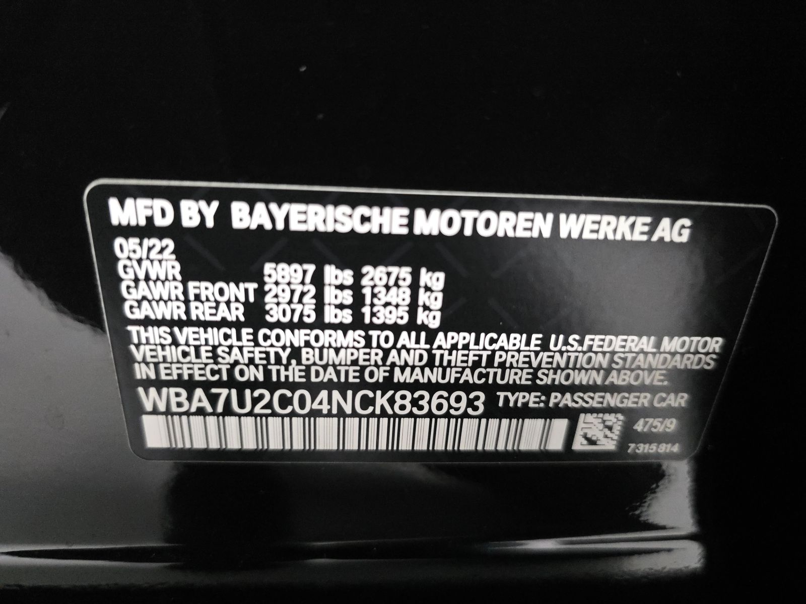 2022 BMW 7 Series 750i xDrive AWD