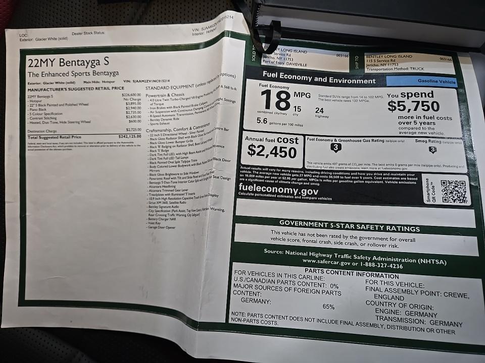 2022 Bentley Bentayga S AWD