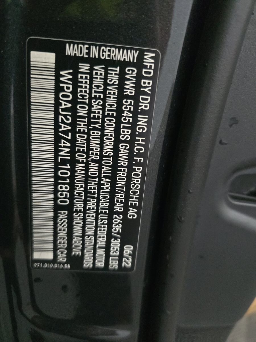 2022 Porsche Panamera Platinum Edition RWD