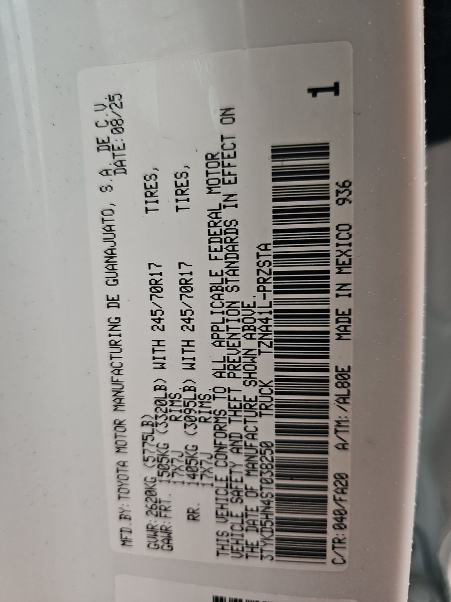 2025 Toyota Tacoma SR RWD